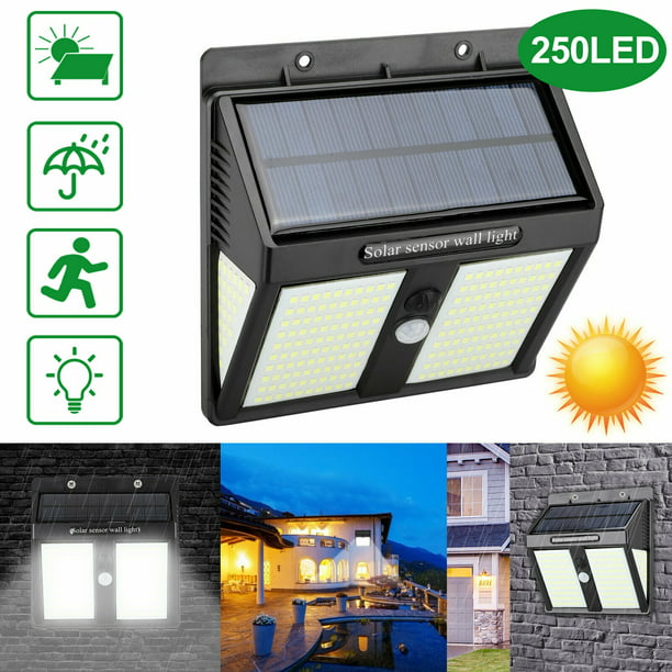 Details about  / 4PC 208LED Waterproof Solar Power PIR Motion Sensor Outdoor Garden Wall Light